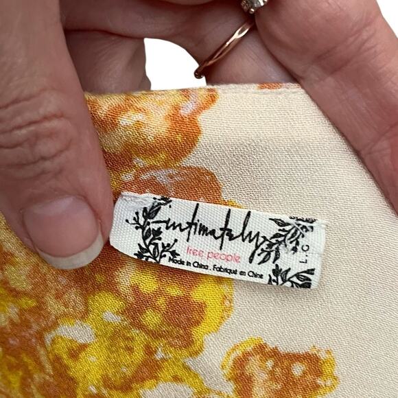 Intimately Free People Forties Feels Bodysuit Large Floral Tied Bell Sleeve - Picture 6 of 9